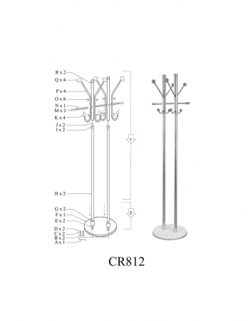 Cuier cromat SL CR812 cu 10 agatoare, un cuier de hol elegant si stabil [2]