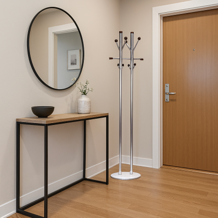 Cuier cromat SL CR812 cu 10 agatoare, un cuier de hol elegant si stabil [0]