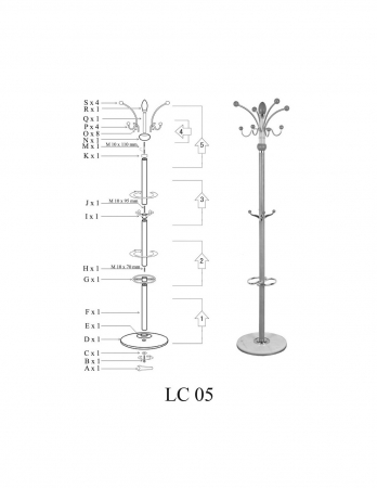 Cuier SL LC05 alb cu structura metalica si baza din ceramica [1]