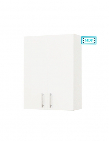 Dulap baie Roma suspendat alb 50 x 68 cm cu usi si manere cromate pe perete [1]