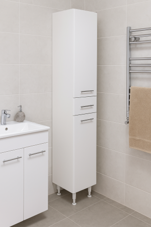 Dulap baie tip coloana alb lucios cu 2 usi si sertar GN0101 [5]