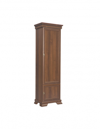 Camera de zi - Dulap VMD1 cu finisaj nuc, stil rustic, 4 polițe și mânere aurii