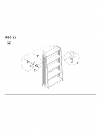 Etajera HM REG13 cu 5 polite din MDF stejar auriu si structura metalica neagra [3]