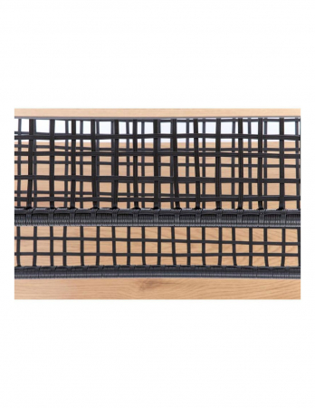 Etajera cu 4 polite metal negru si MDF stejar auriu [2]