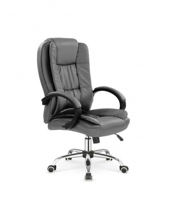Fotoliu directorial MH Rudy gri din piele ecologică, cu bază cromată [0]