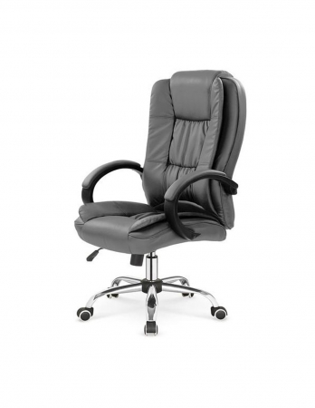 Fotoliu directorial MH Rudy gri din piele ecologică, cu bază cromată [1]