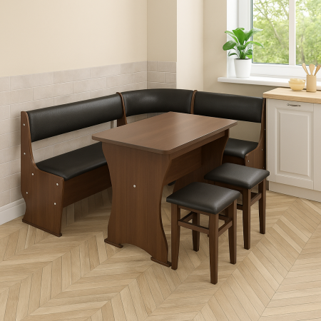 Grup coltar bucatarie Mioara wenge cu masa si taburete [0]