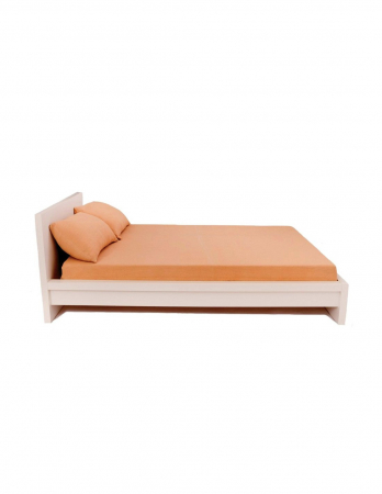 Protectii saltele - Set husa saltea BBC Frotir 160x200 cm cu 2 fete de perna portocalii
