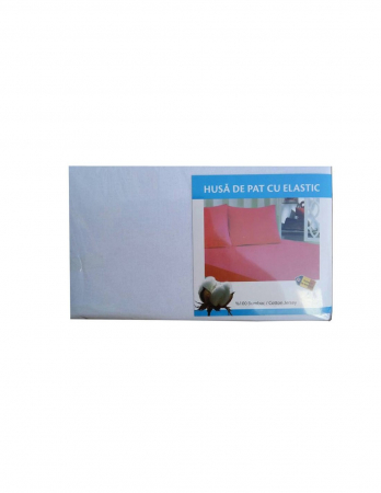 Protectii saltele - Husa pentru saltea BBC Jersey 140x200 cm, din bumbac 100%, culoare albă, cu sistem de prindere elastic