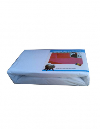 Protectii saltele - Husa saltea alba 160x200 cm din bumbac Jersey cu elastic