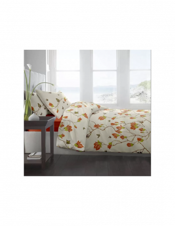 Lenjerii pat - Lenjerie de pat Renforce 1 persoana cu imprimeu floral si fluturi