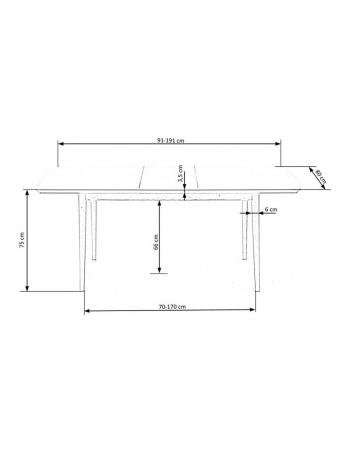 Masa extensibila HM Bradley alb stejar lefkas [4]