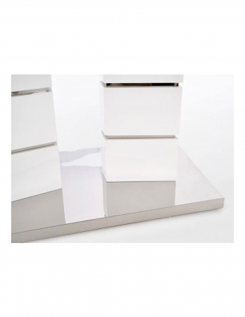 Masa extensibila alba HM Lord cu blat din MDF lacuit si baza din inox [1]