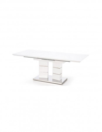 Masa extensibila alba HM Lord cu blat din MDF lacuit si baza din inox [8]