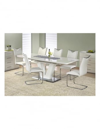 Masa extensibila alba HM Mistral cu baza din inox [4]