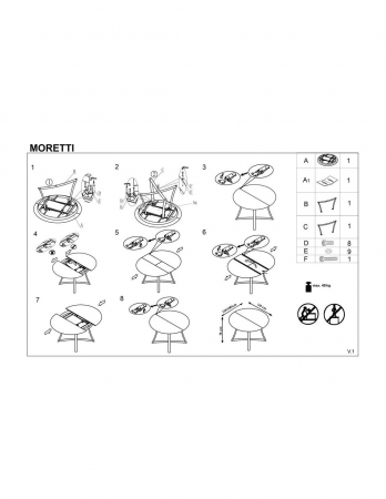 Masa rotunda extensibila HM Moretti cu blat stejar si picioare metalice antracit [4]