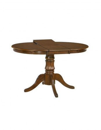 Masa extensibila HM William, nuc, cu blat rotund si picior central sculptat [0]