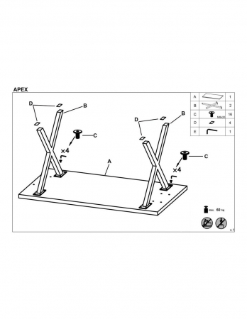 Masa HM Apex din stejar cu picioare metalice in forma de X [2]