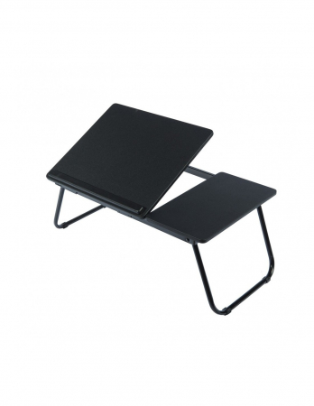 Birou - Masa laptop Tomi neagra cu picioare metalice ajustabile