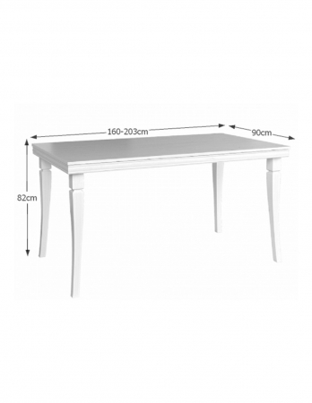 Mese living - Masa living extensibila VM Alb Antichizat cu dimensiuni 160-203x90x82 cm