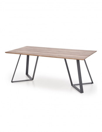 Mese living - Masa living HM Calgary cu blat din lemn nuc rustic si picioare metal negru