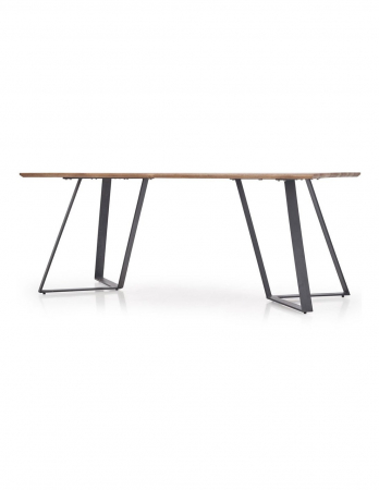 Masa living HM Calgary cu blat din lemn nuc rustic si picioare metal negru [5]