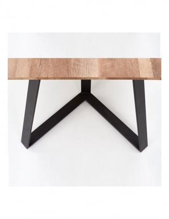 Masa living HM Calgary cu blat din lemn nuc rustic si picioare metal negru [6]