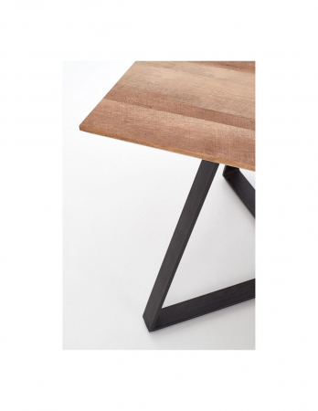 Masa living HM Calgary cu blat din lemn nuc rustic si picioare metal negru [8]