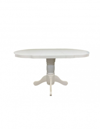 Mese living - Masa living alba rotunda extensibila cu picior central