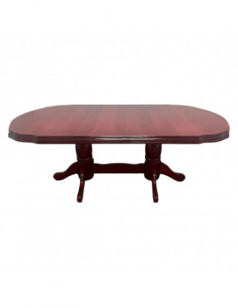 Masa living SB Nork, finisaj mahon, blat oval extensibil, baza solida [1]