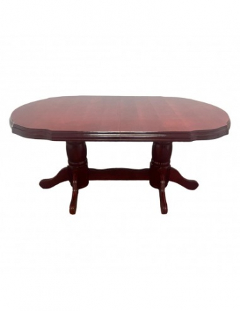 Masa living SB Nork, finisaj mahon, blat oval extensibil, baza solida [2]