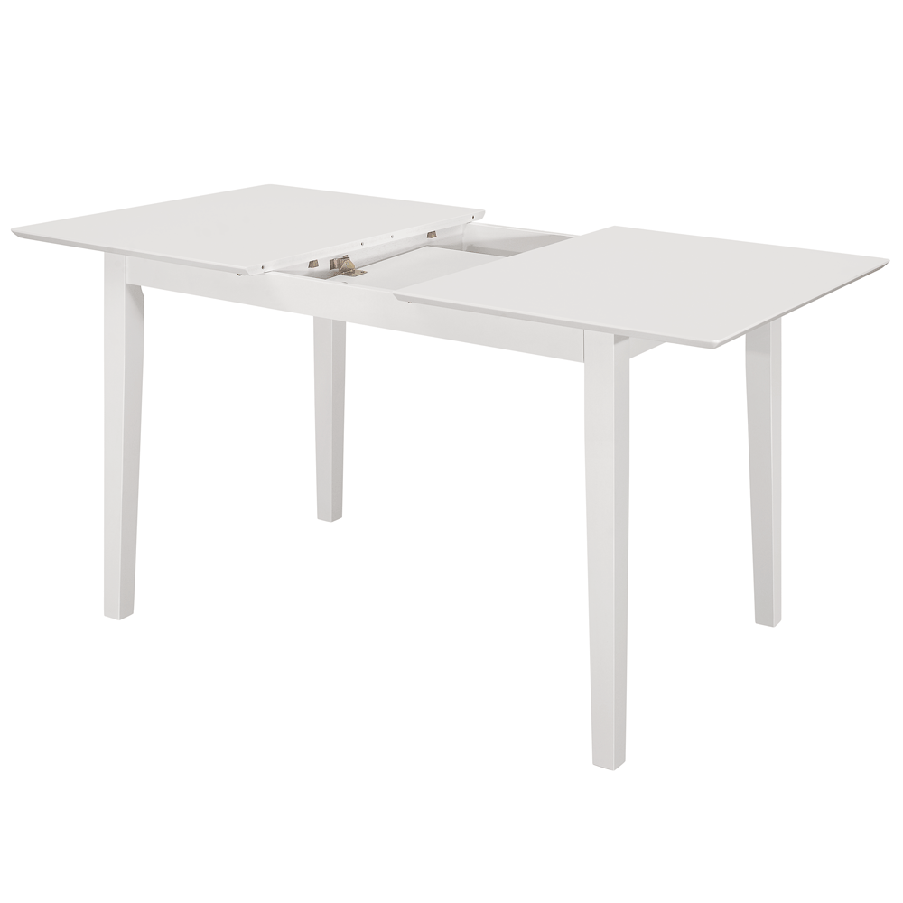 Masa living si bucatarie extensibila Miami, MDF, structura lemn masiv, 6 persoane, 120/150 x 80 x 73.8 cm, alb [3]