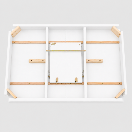 Masa living si bucatarie extensibila Miami, MDF, structura lemn masiv, 6 persoane, 120/150 x 80 x 73.8 cm, alb [9]