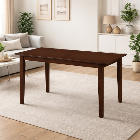Mese bucatarii - Masa living si bucatarie extensibila Miami, MDF, structura lemn masiv, 6 persoane, 120/150 x 80 x 73.8 cm, nuc