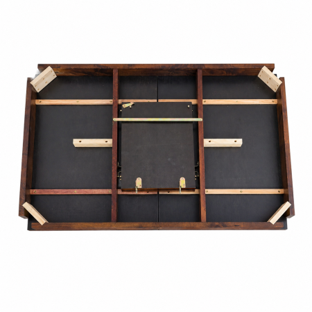 Masa living si bucatarie extensibila Miami, MDF, structura lemn masiv, 6 persoane, 120/150 x 80 x 73.8 cm, nuc [11]