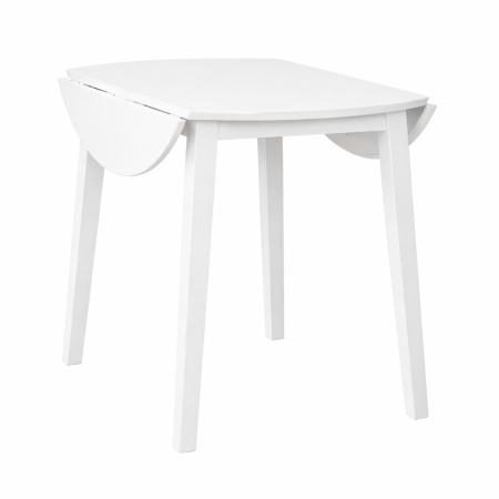 Masa living si bucatarie plianta Philadelphia, MDF, structura lemn masiv, rotunda, 4 persoane, 55/90 x 90 x 74,8 cm, alb [2]