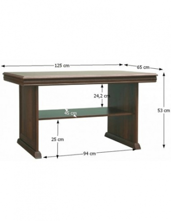 Masuta de cafea VML2 cu raft si picioare decorative din MDF, finisaj nuc [1]