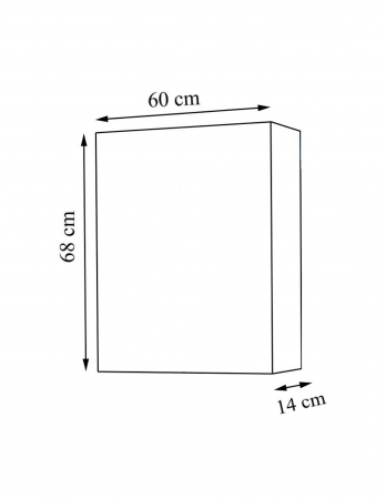 Dulap cu oglinda alba pentru baie, 60 cm, cu polite interioare [2]