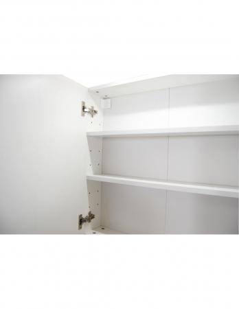 Dulap cu oglinda si iluminare LED pentru baie Celine, 70 cm, alb [2]
