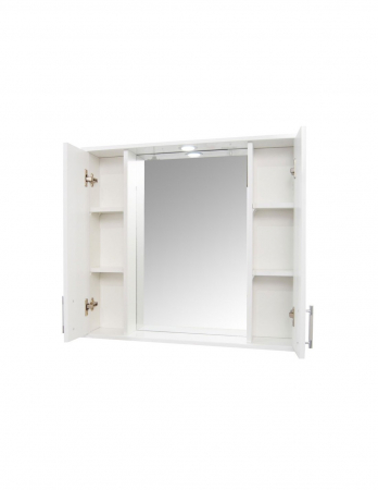 Oglinda baie GN0201 alba cu iluminare LED si dulap lateral [1]