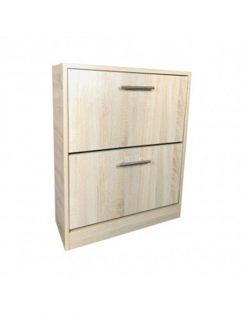 Pantofare - Pantofar GN cu 2 usi, finisaj stejar alb, dimensiuni 63x24x81.5 cm