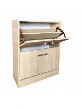 Pantofar GN cu 2 usi, finisaj stejar alb, dimensiuni 63x24x81.5 cm [1]