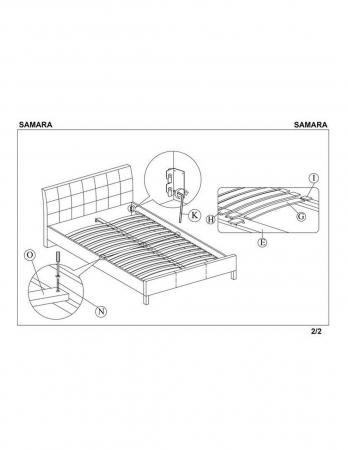 Pat HM Samara 160x200 piele ecologica negru cu tablie capitonata [5]