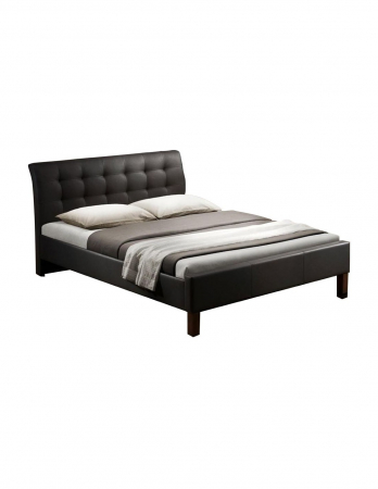 Pat HM Samara 160x200 piele ecologica negru cu tablie capitonata [2]