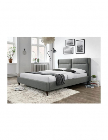 Pat dublu gri HM Santino 160x200 cu tablie inalta [0]