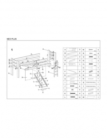 Pat pentru copii cu topogan HM Neo Plus [1]