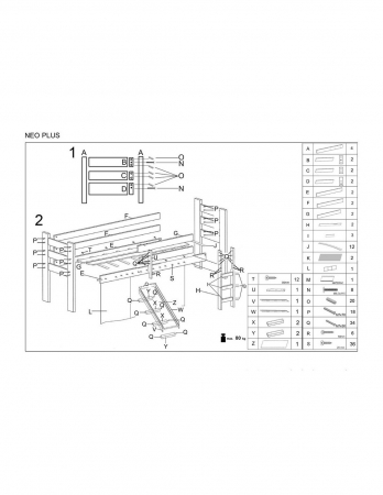Pat pentru copii cu topogan HM Neo Plus alb [1]