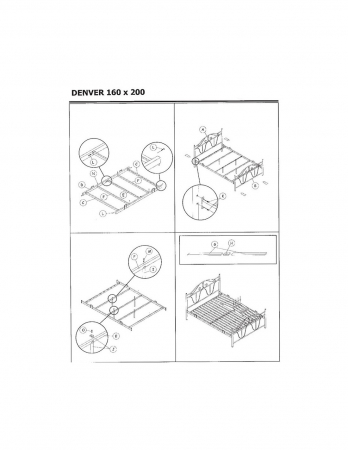 Pat SL Denver alb 160x200 cu tăblie și picioare din metal [2]