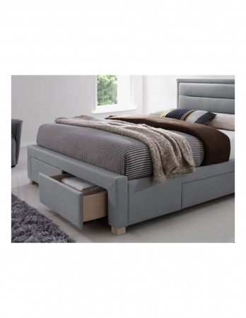 Pat SL Ines gri 160x200 cu sertare si tablie capitonata</h2> [3]