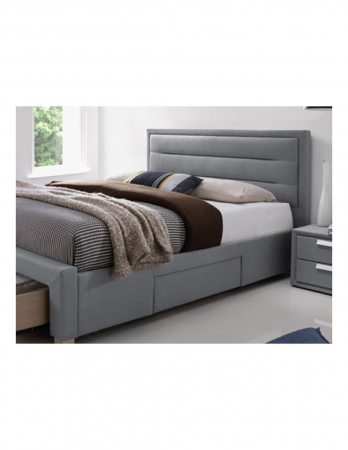 Pat SL Ines gri 160x200 cu sertare si tablie capitonata</h2> [2]